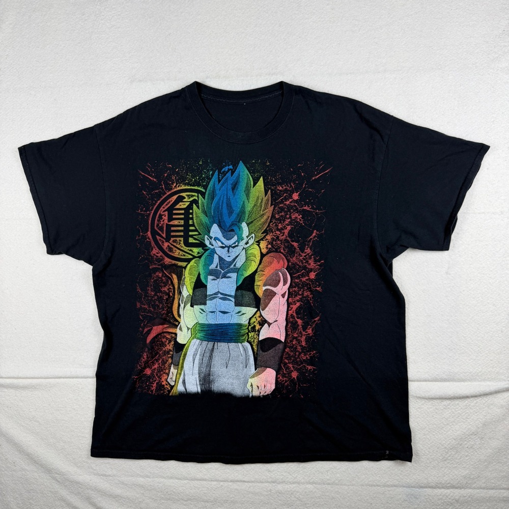 Dragon Ball Super Gogeta Rainbow Graphic Tee Mens Black Short Sleeve T-Shirt